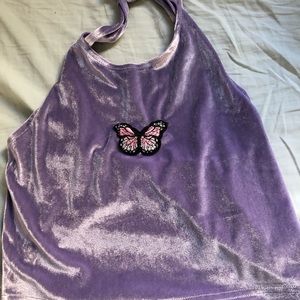 2 butterfly halter tops